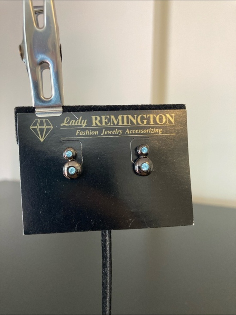 Remington Black and Blue Double-Stud Earrings